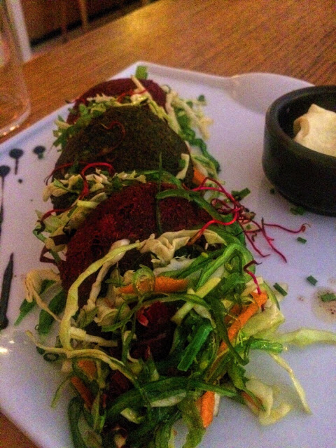 A delicious vegetarian starter dish with lots of salad