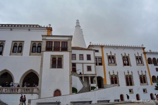 This is one of the palaces in Sintra Portugal. This is white and have conical domes