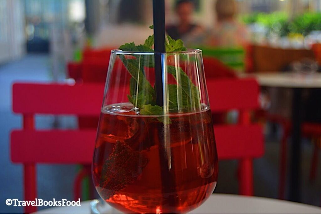 Red wine spritzer in Vienna