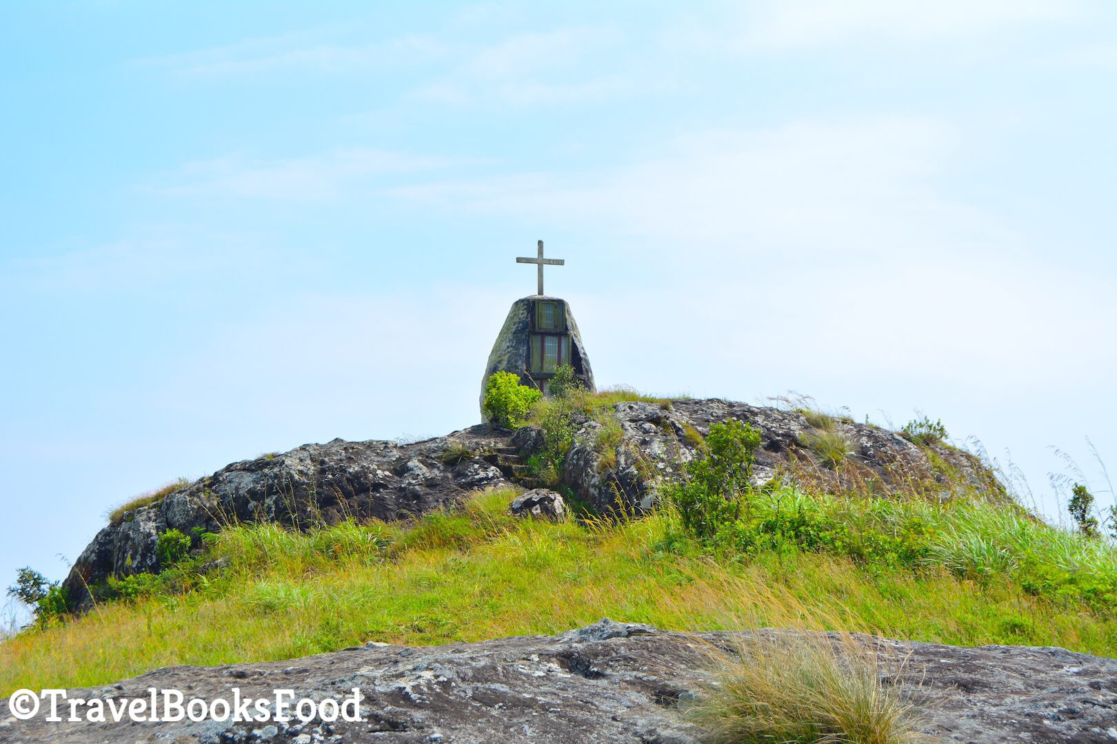 A small chapel on top of a mountain in Kerala, India. This chapel was constructed to keep the elephants from ruining the plantations.