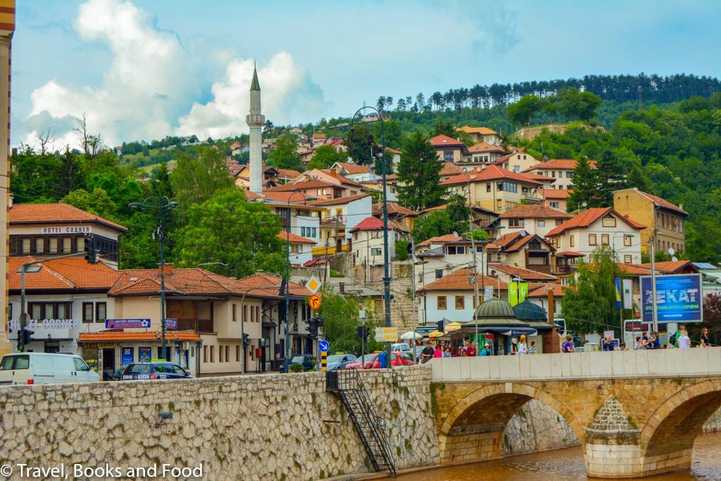Rooftops of Sarajevo houses as seen from a distance