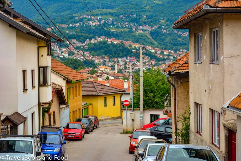 A street in Sarajevo looking down into a valley