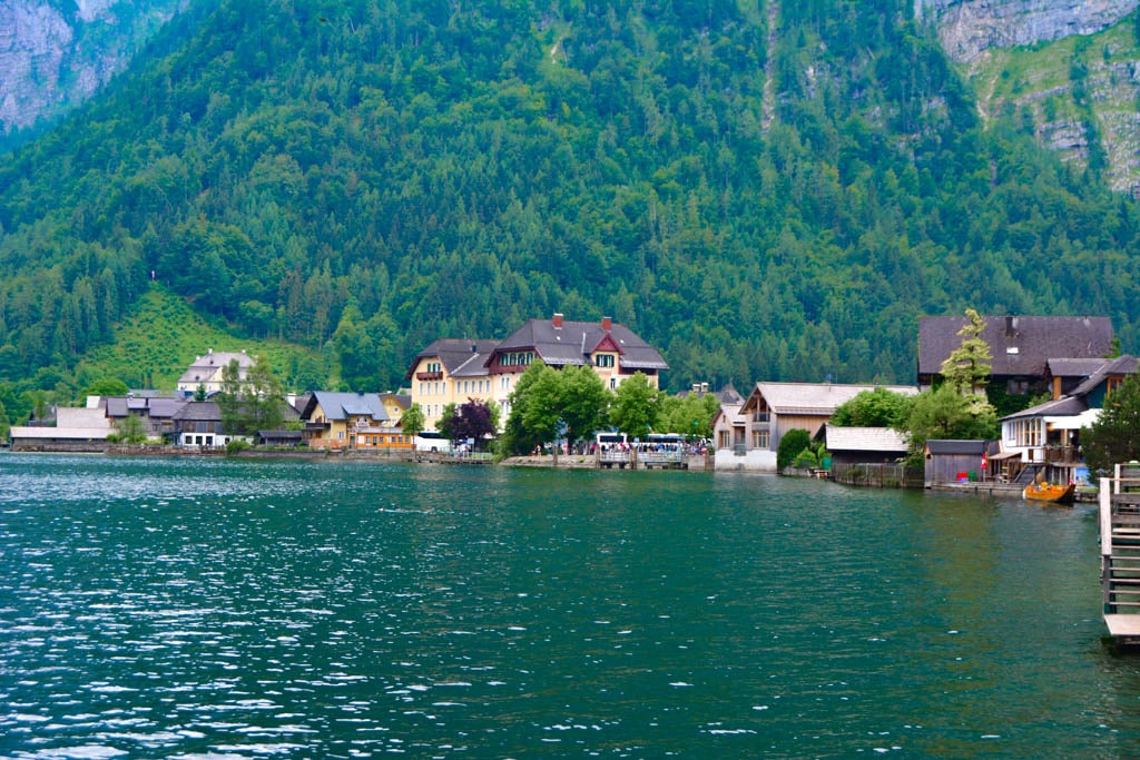 The town of Hallstatt set amidst some gorgeous alps - Austria travel tips