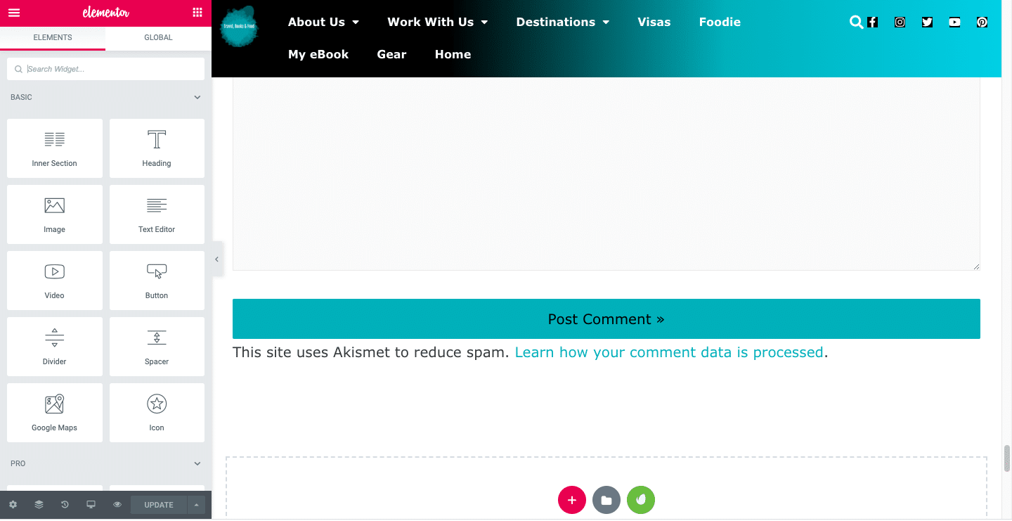 Elementor pro modifying wordpress theme
